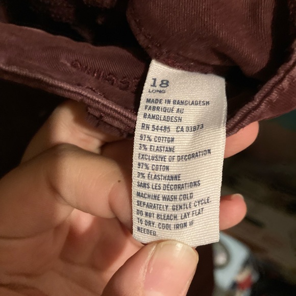 American Eagle Auburn/Burgundy Jeans Size 18 Long - Picture 4 of 4